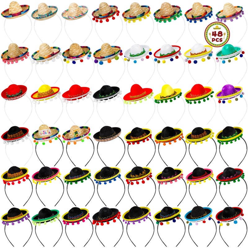 Melisheer Cinco De Mayo Mini Sombrero Headbands with Fiesta Party Costume Theme - Image 1